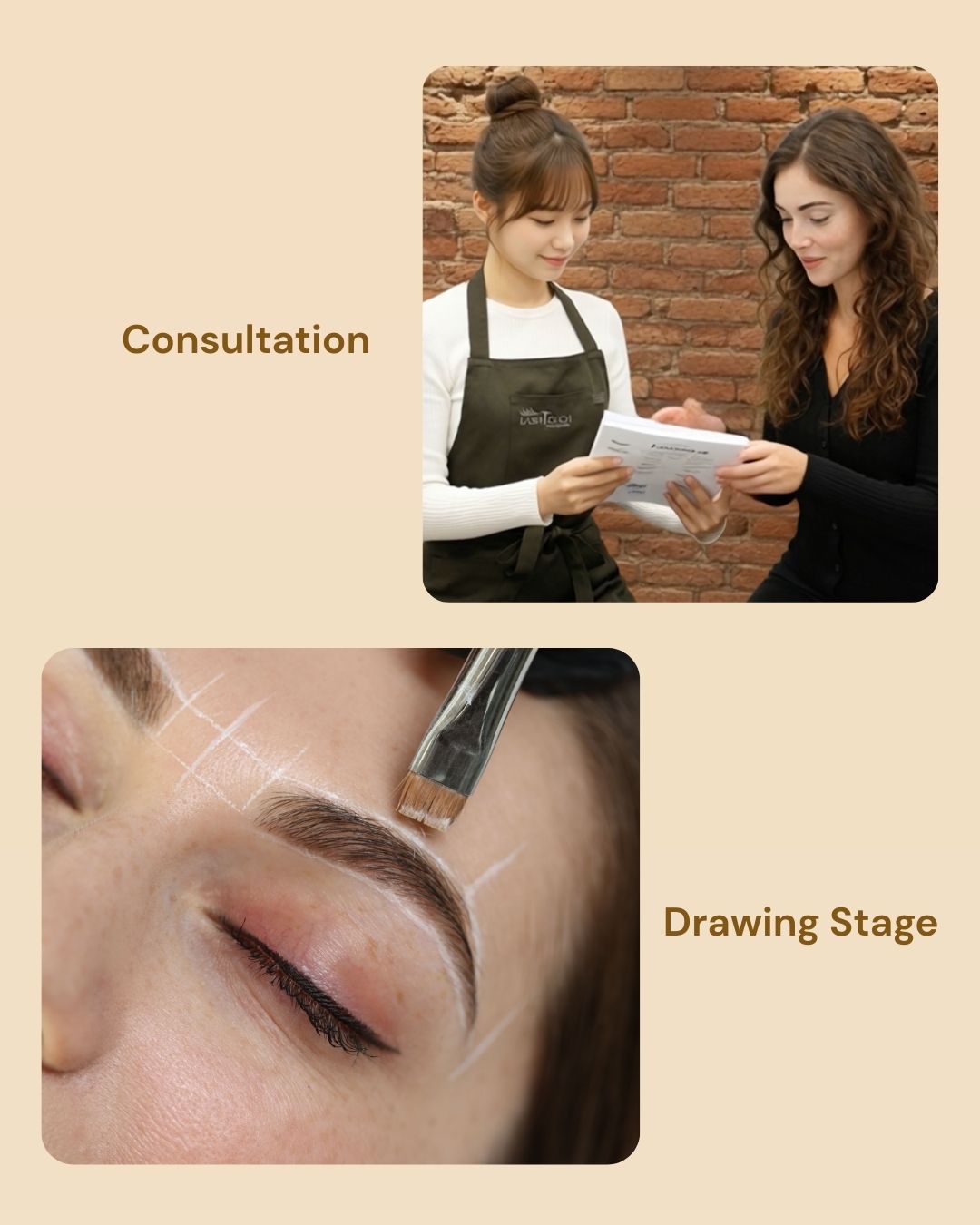 Semi-permanent brow process at LASHTOUCH NYC — precision design mapping for perfectly shaped brows
