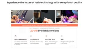 Result of natural-looking led gel lash extensions tailored for customized eye shape mapping at our New York City.