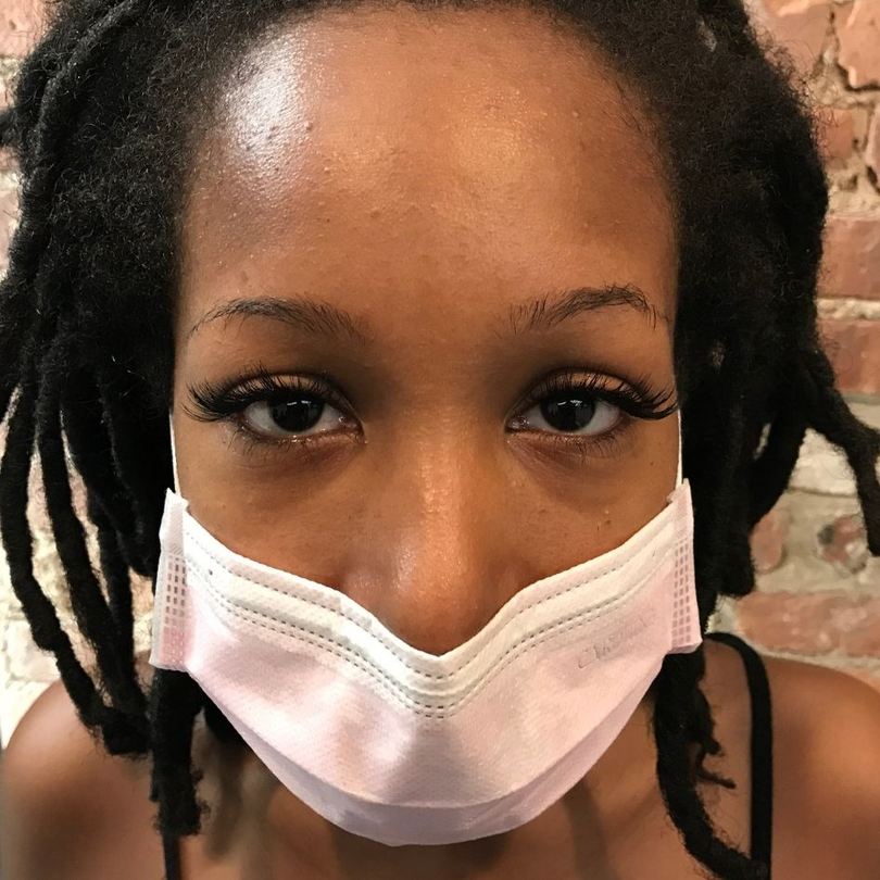 Hybrid volume lash extensions result with natural volume and definition at LashTouch NYC
